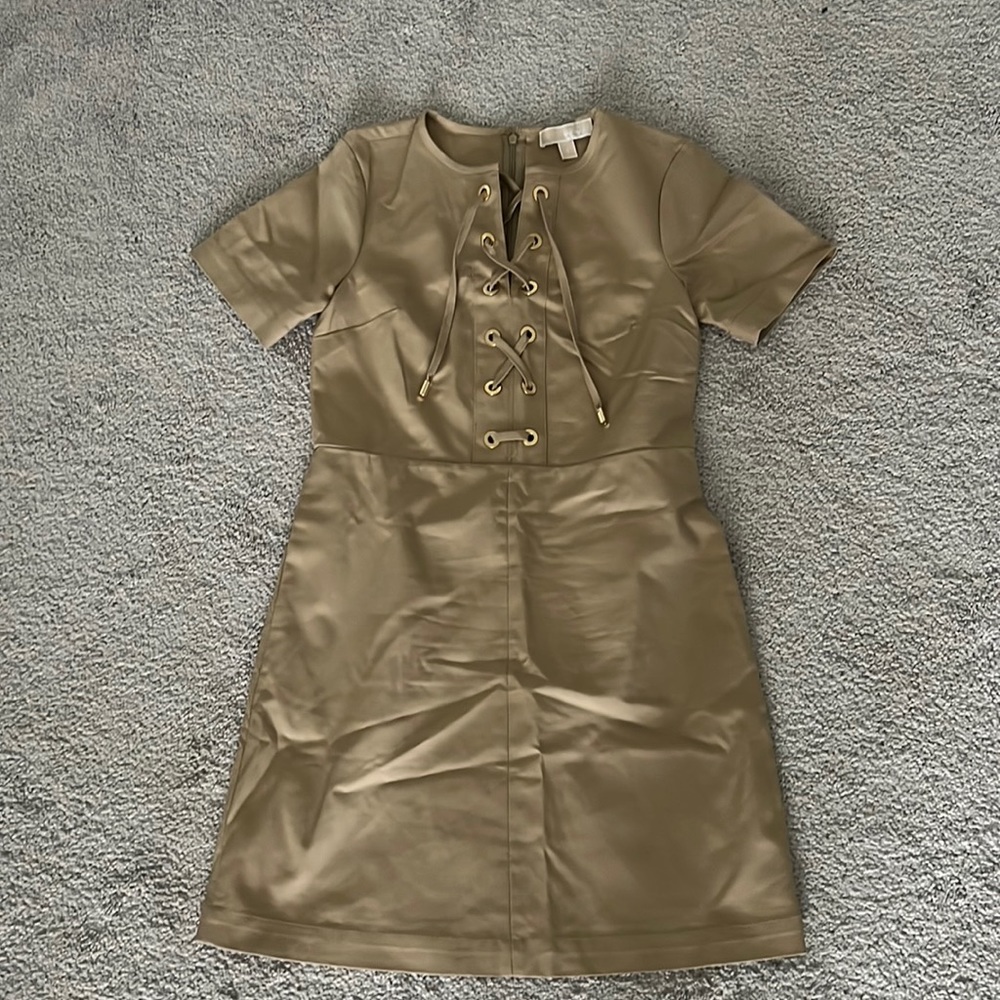 Tan khaki mini dress